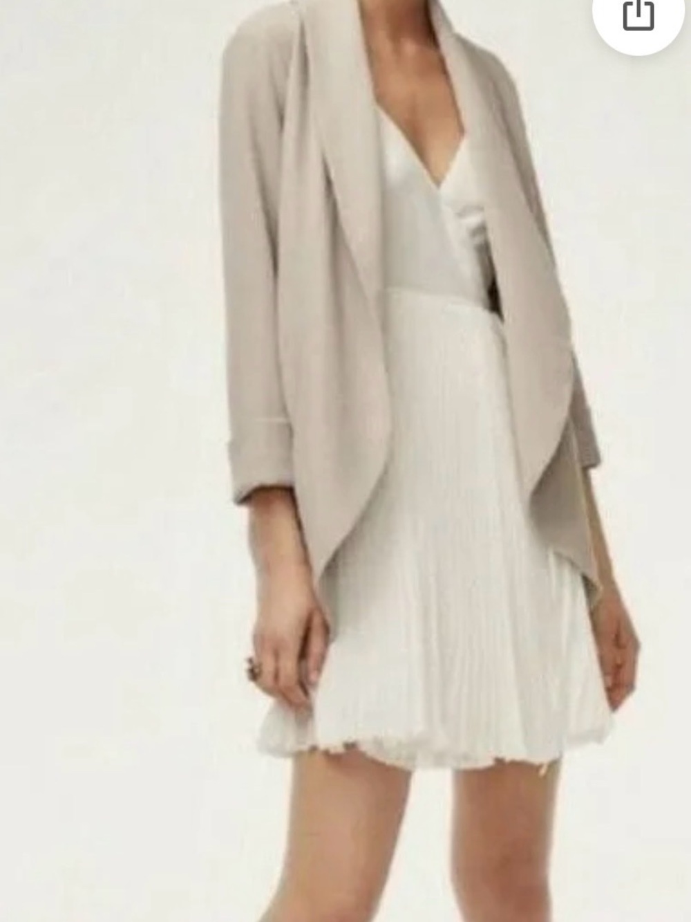 Aritzia Wilfred Chevalier Open Blazer Crete Beige Taupe Msrp $228